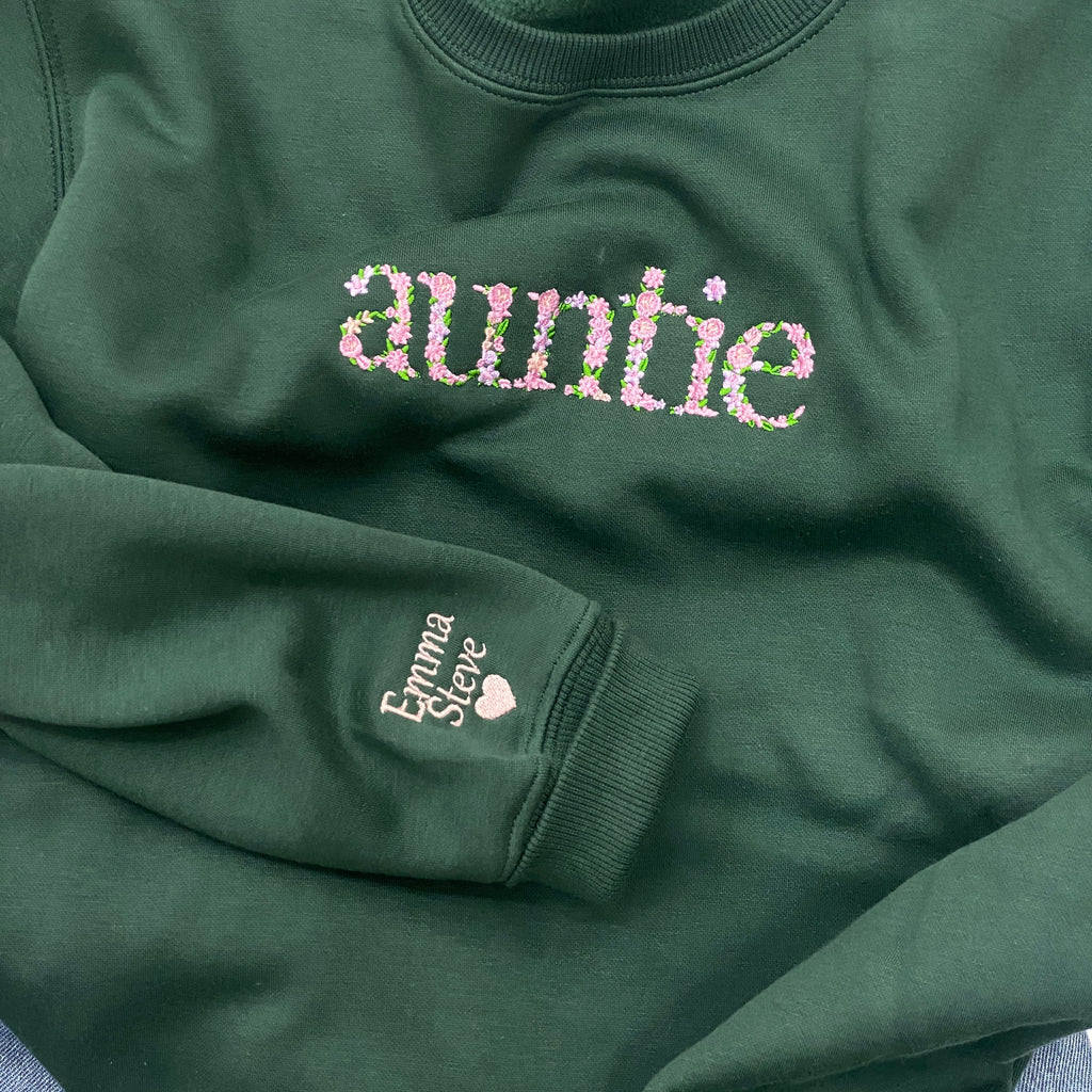 Auntie Floral   Embroidered Apparel   Gift For Aunt 1697771873641.jpg