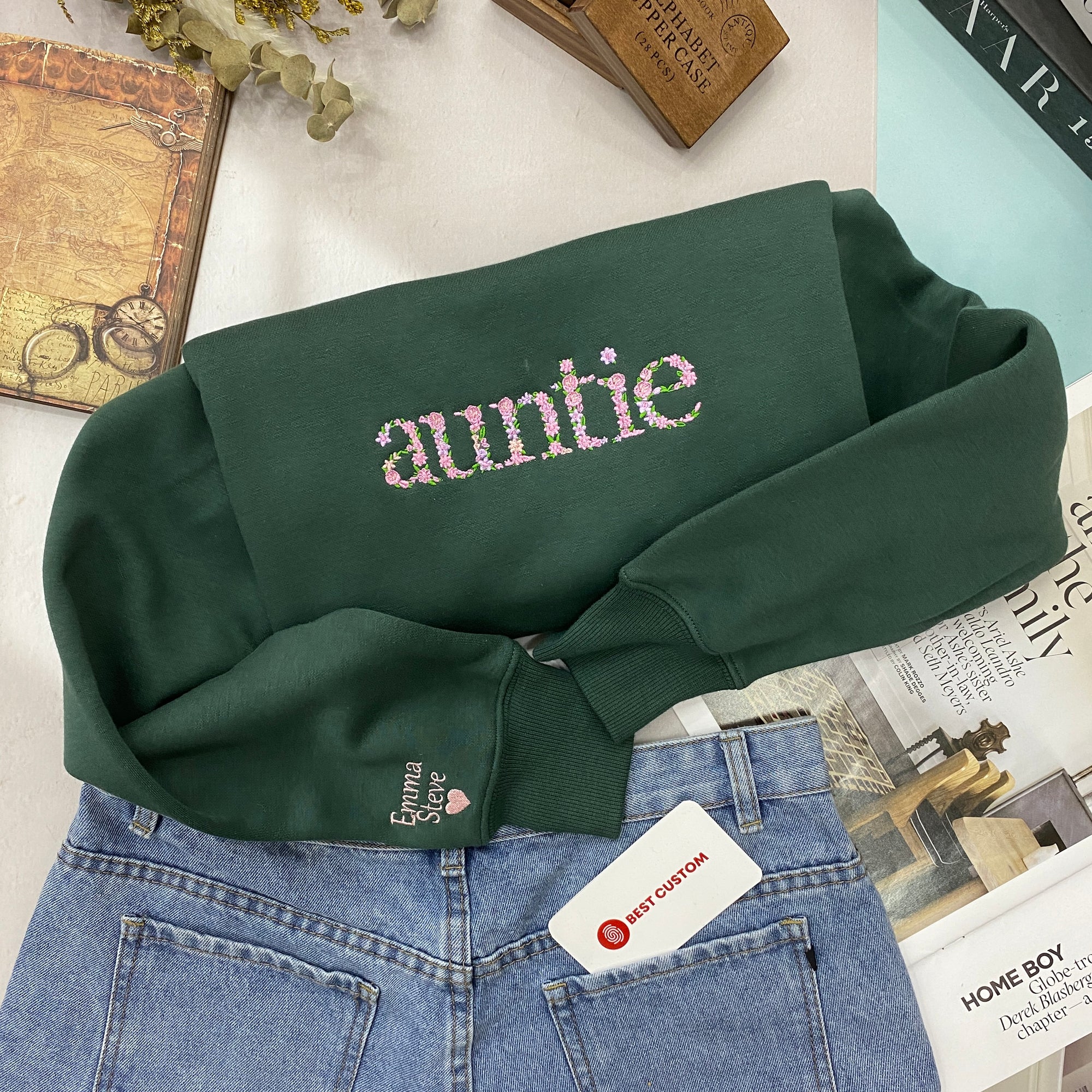 Auntie Floral   Embroidered Apparel   Gift For Aunt 1697771873805.jpg