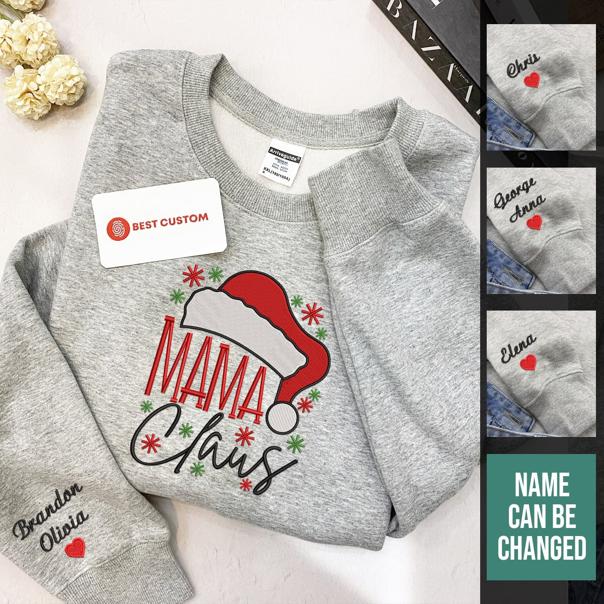 Mama Claus Santa Hat   Embroidered Apparel   Gift For Mother 1697862140269.jpg