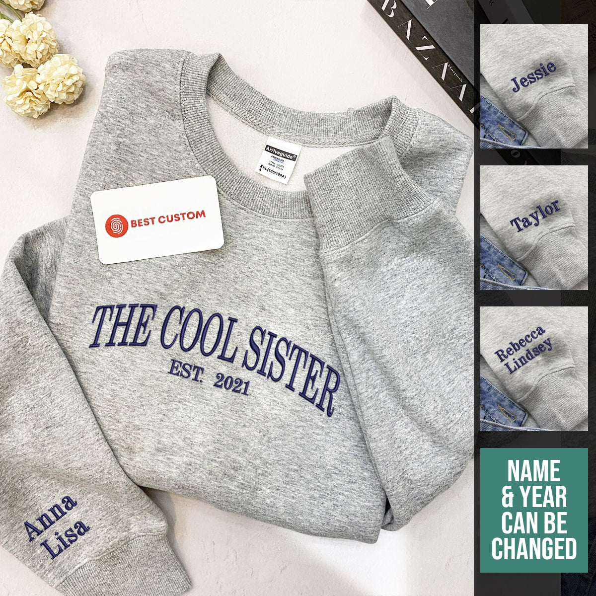 The Cool Sister   Embroidered Apparel   Gift For Sister 1698460557417.jpg