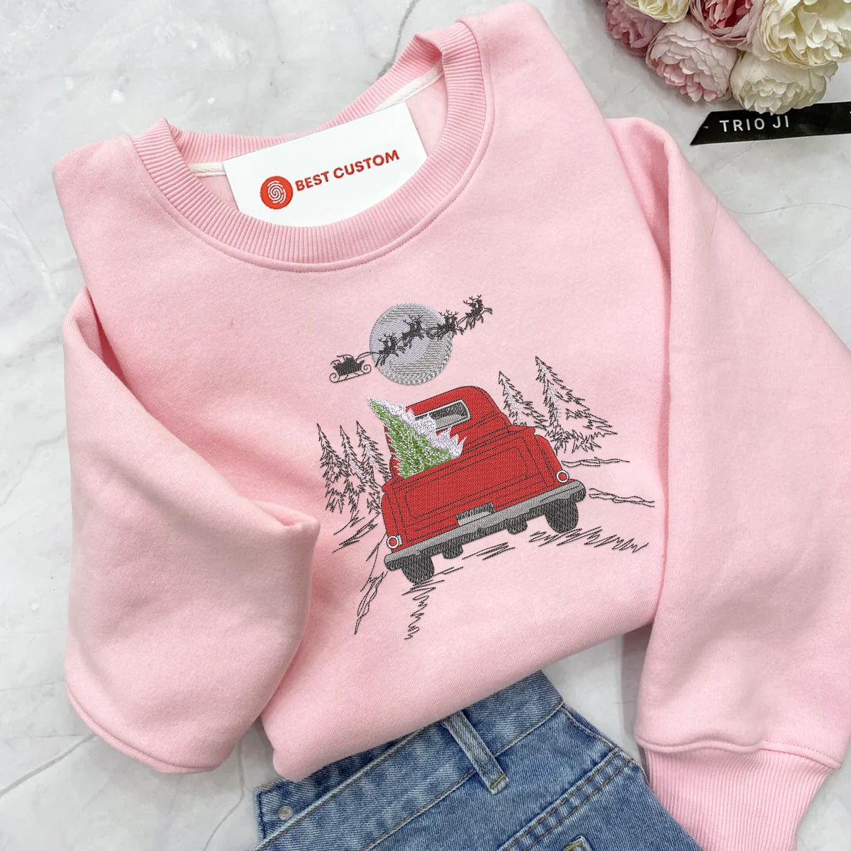Christmas Retro Truck   Embroidered Apparel   Gift For Christmas 1699065811261.jpg