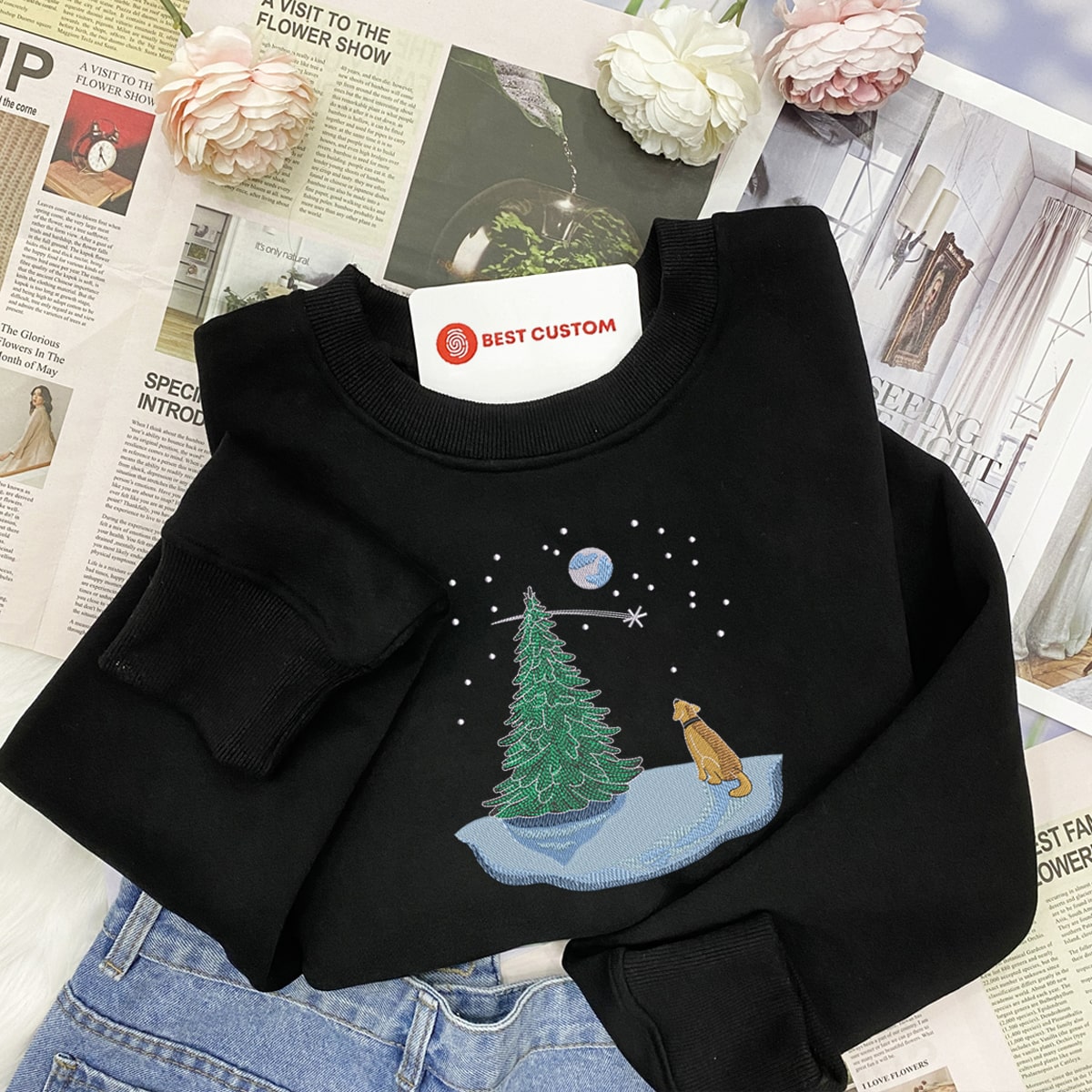 Christmas Wishing On A Star   Embroidered Apparel   Gift For Christmas 1699066612316.jpg
