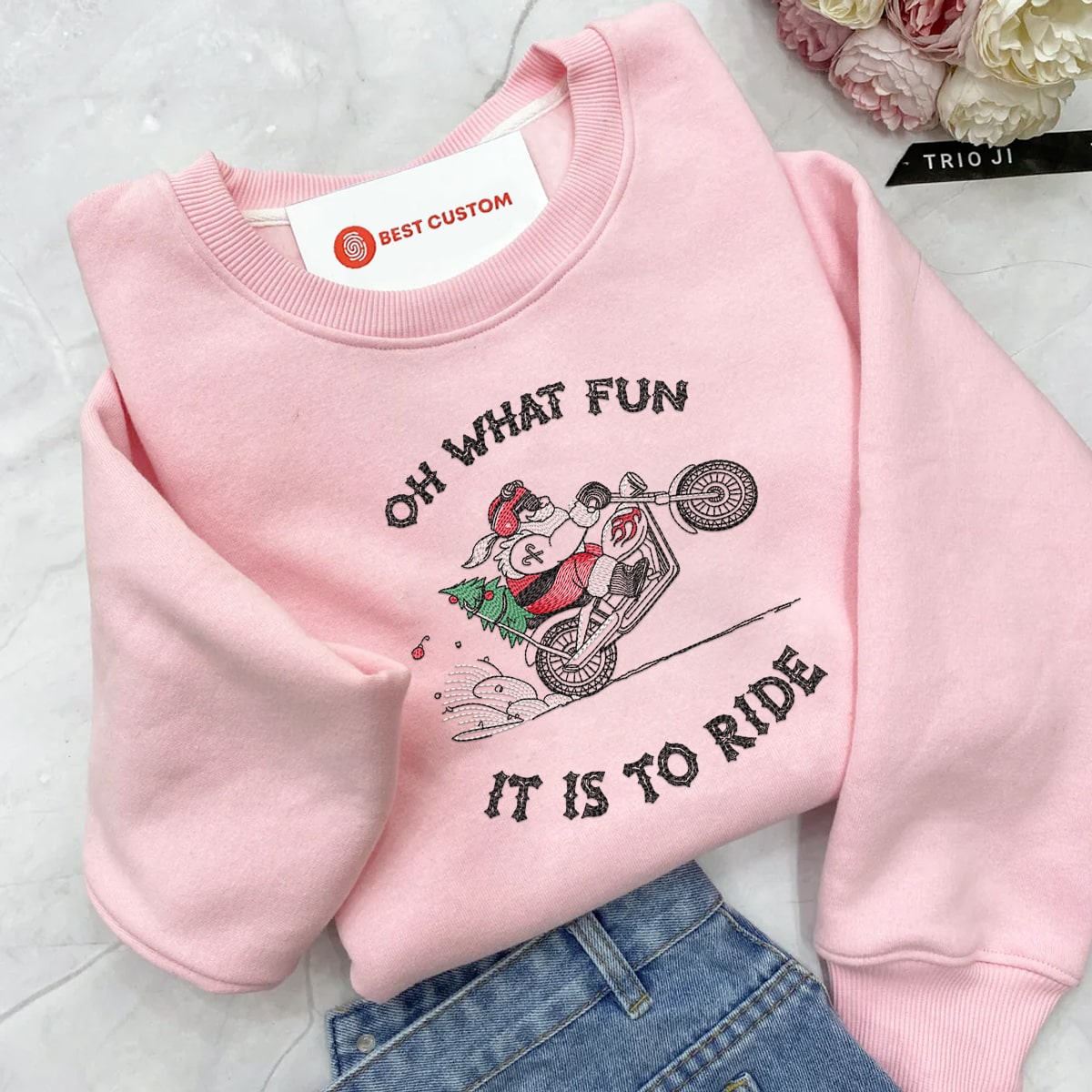 Santa Motorbike   Embroidered Apparel   Gift For Christmas 1699068136343.jpg