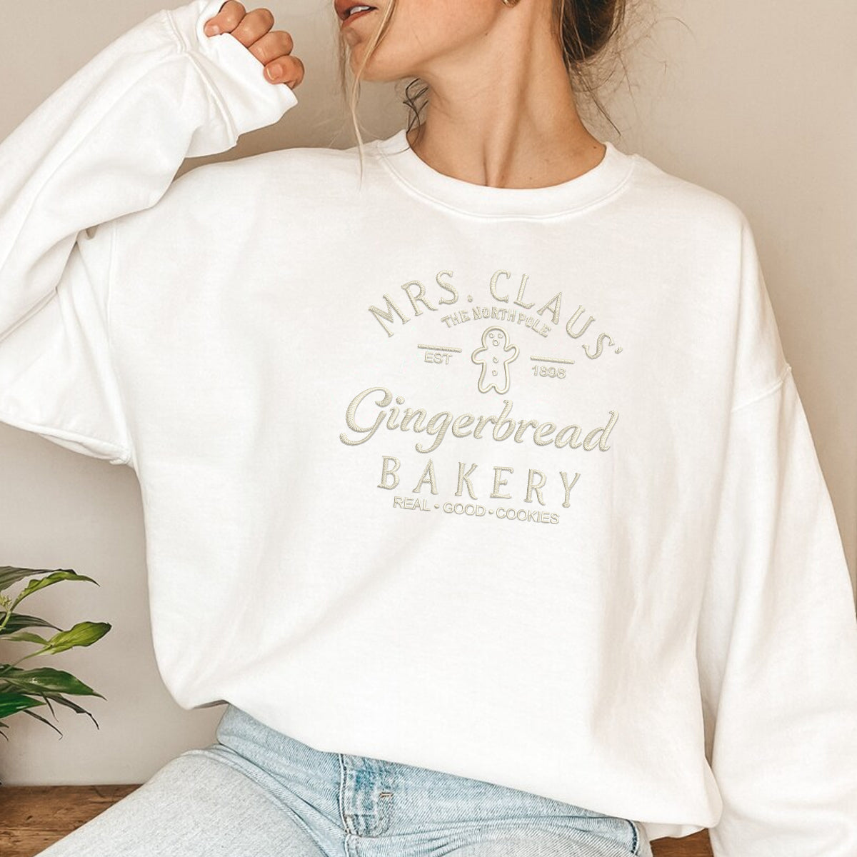 Mrs Clause Gingerbread Christmas Embroidered Sweatshirt Christmas Sweatshirt Hoodie Funny Christmas Xmas Gift Womens Sweater Retro Christmas 1699840589310.jpg