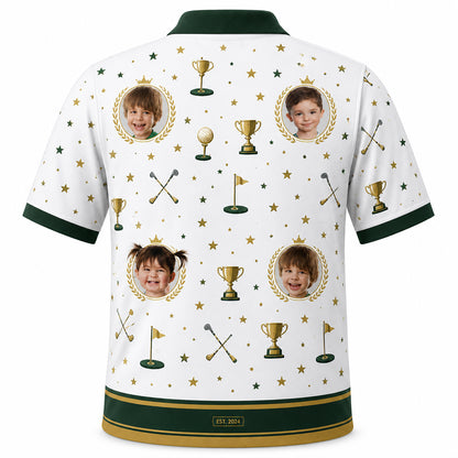Best Grandpa Ever Golf Polo - Back view