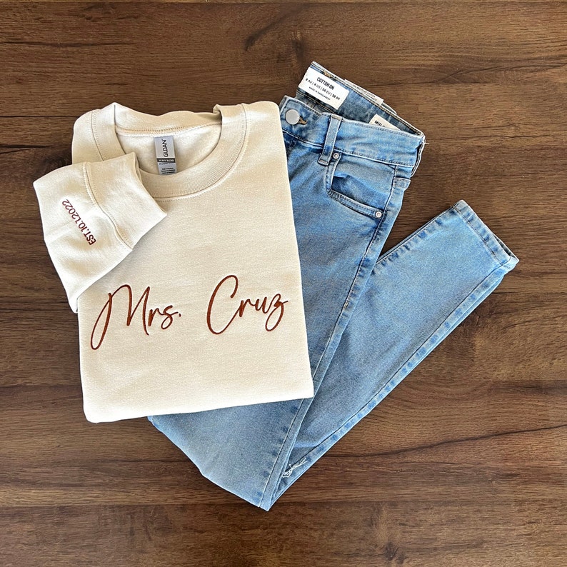 Custom Mrs Embroidered Sweatshirt Date On Sleeve Personalized Gift For Bride Wife Shirt Future Mrs Hoodie Engagement Gift Bride To Be 1700191845859.jpg