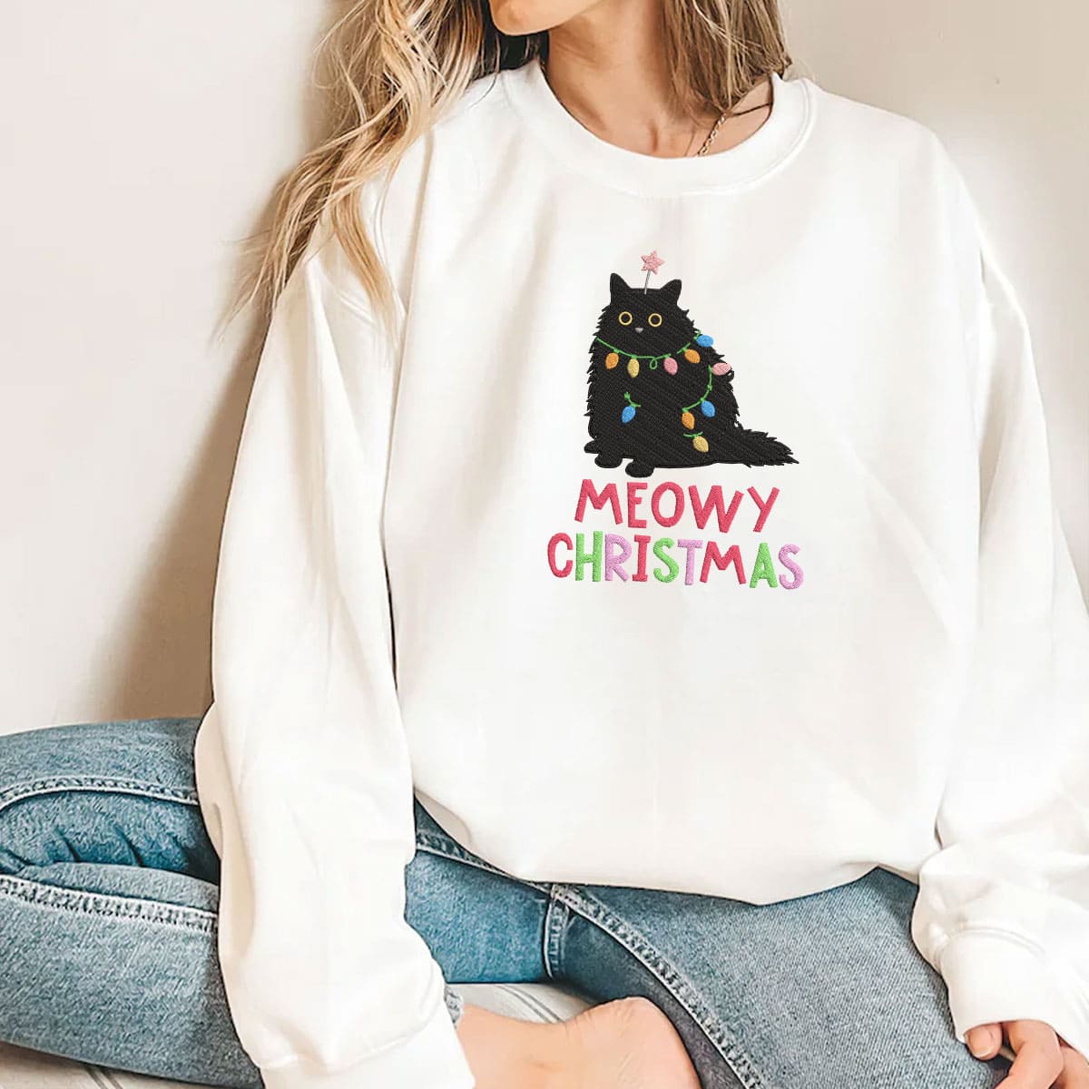 Meowy Christmas   Embroidered Apparel   Christmas Gift 1701405092680.jpg