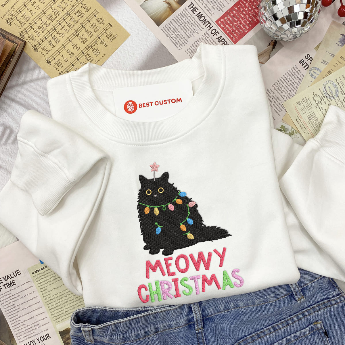 Meowy Christmas   Embroidered Apparel   Christmas Gift 1701405092711.jpg