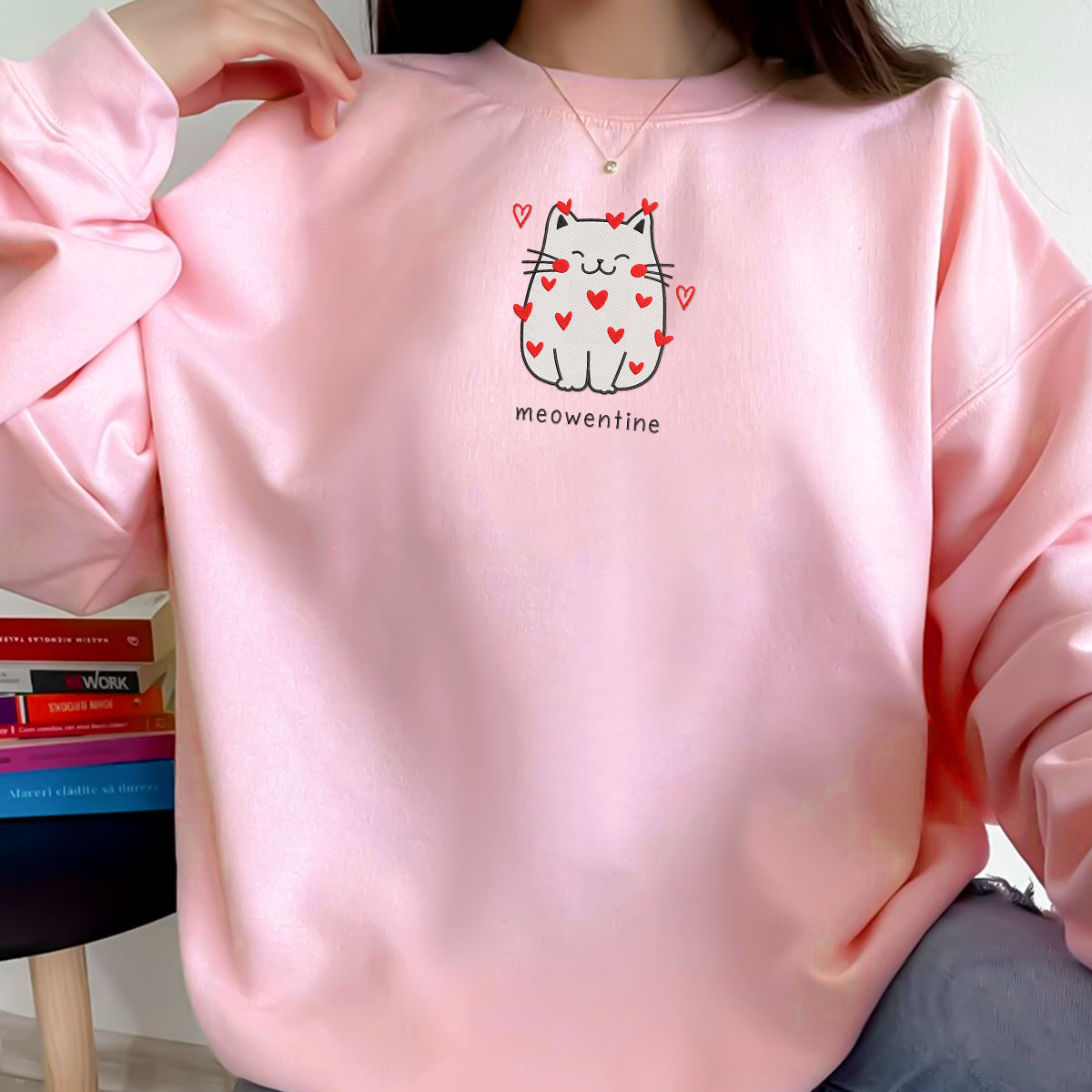 Cat Lover Valentines Day Meowentine   Embroidery Apparel   Valentines Day Gift 1703818225586.jpg