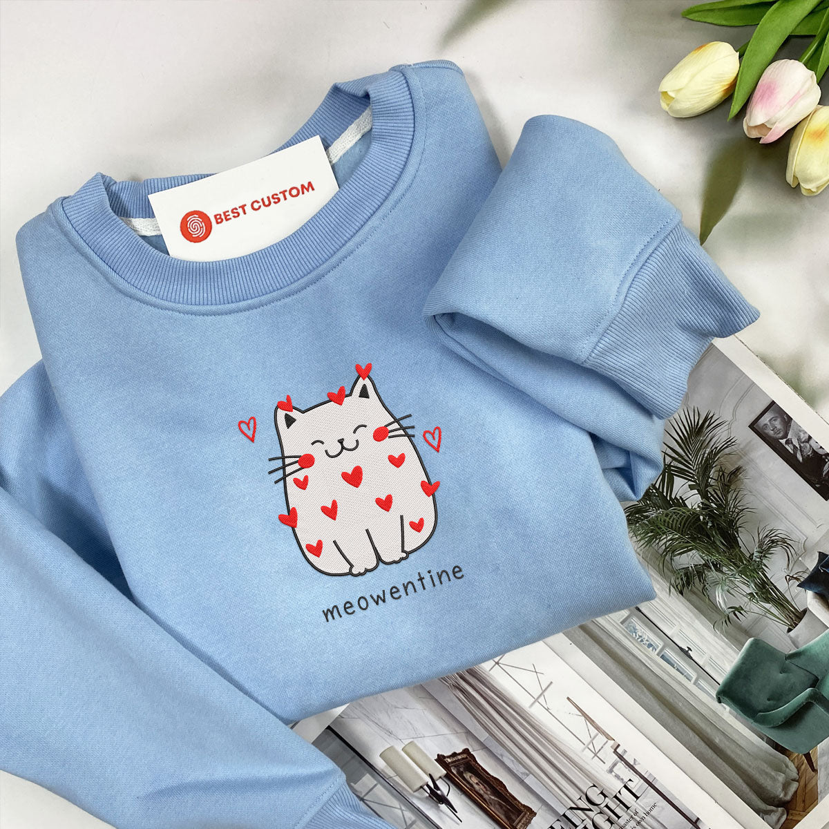 Cat Lover Valentines Day Meowentine   Embroidery Apparel   Valentines Day Gift 1703818226237.jpg