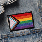 Progress Pride Flag Embroidered Patch  Lgbt Gay Queer Trans  Hook And Loop Iron On  Sew On Patches 1712046737089.jpg