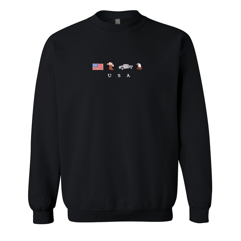Usa Embroidery Sweatshirt United States America Crewneck Flag Cowboy Boots Cowboy Hat Cowgirl Truck Jeep Eagle Patriot July 4th 1716953869693.jpg