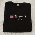 Usa Embroidery Sweatshirt United States America Crewneck Flag Cowboy Boots Cowboy Hat Cowgirl Truck Jeep Eagle Patriot July 4th 1716953870209.jpg