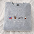 Usa Embroidery Sweatshirt United States America Crewneck Flag Cowboy Boots Cowboy Hat Cowgirl Truck Jeep Eagle Patriot July 4th 1716953870355.jpg