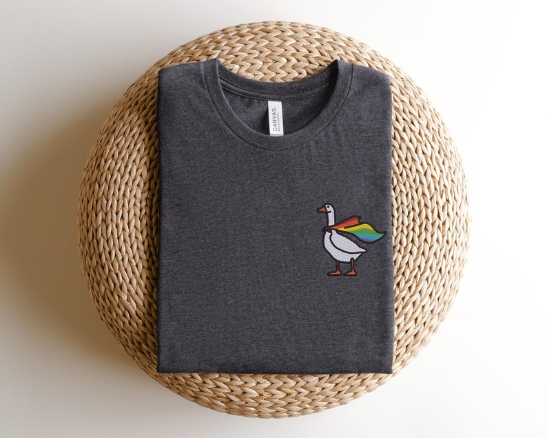 Embroidered Rainbow Goose Shirt Embroidered Lgbtq Shirt Embroidered Pride Shirt Gay Shirt Transgender Shirt Human Rights Shirt Lgbtq 1716968478082.jpg