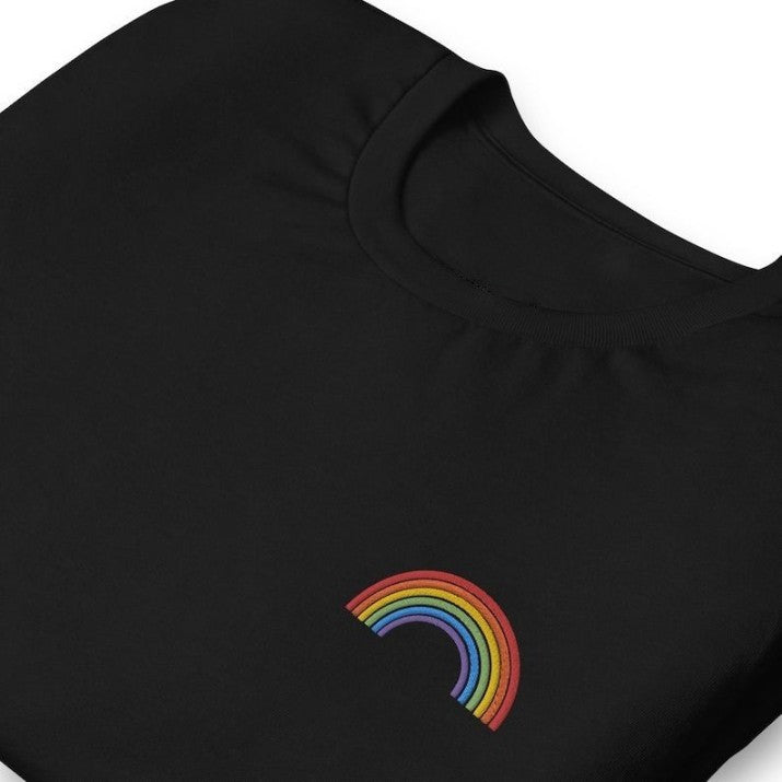 Embroidered Rainbow T Shirt  Pride Shirt  Lgbtq Pride  Gay Pride Shirt  Pride Shirts  Lesbian Pride  Bi Pride  March For The Movement 1716969424530.png