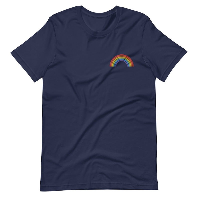Embroidered Rainbow T Shirt  Pride Shirt  Lgbtq Pride  Gay Pride Shirt  Pride Shirts  Lesbian Pride  Bi Pride  March For The Movement 1716969424657.jpg