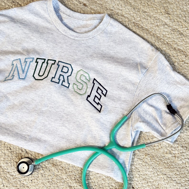 Blue Green Embroidered Nurse Athletic Block Gemma Sweatshirt Nurse Pullover Sweatshirt Gift For Grad New Nurse Gift 1717820735576.jpg