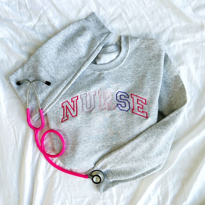 Pink Purple Embroidered Nurse Athletic Block Gemma Sweatshirt Nurse Pullover Sweatshirt Gift For Grad New Nurse Gift Nurse T Shirt 1717821081076.jpg