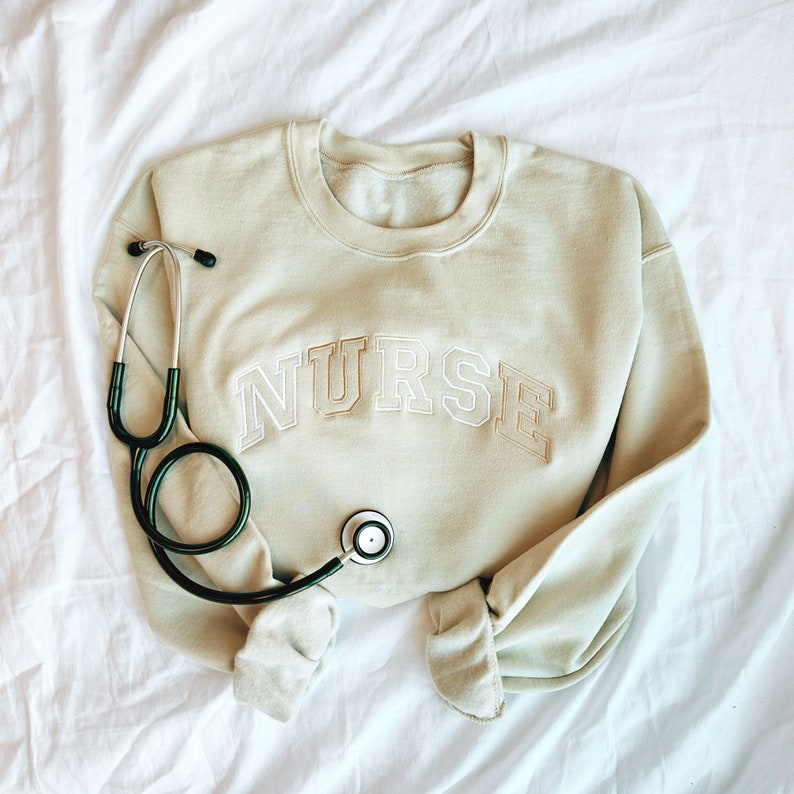 Neutral Embroidered Nurse Athletic Block Gemma Sweatshirt Nurse Pullover Sweatshirt Gift For Grad New Nurse Gift Nurse T Shirt 1717821542896.jpg