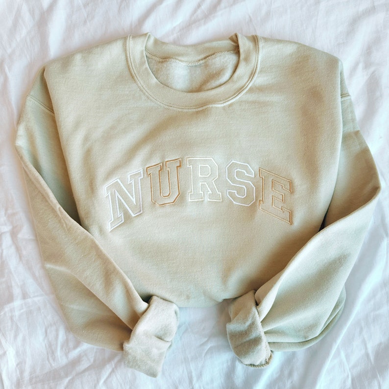 Neutral Embroidered Nurse Athletic Block Gemma Sweatshirt Nurse Pullover Sweatshirt Gift For Grad New Nurse Gift Nurse T Shirt 1717821542903.jpg