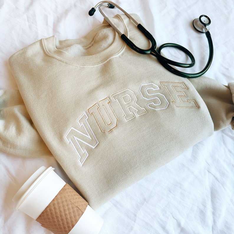 Neutral Embroidered Nurse Athletic Block Gemma Sweatshirt Nurse Pullover Sweatshirt Gift For Grad New Nurse Gift Nurse T Shirt 1717821543549.jpg