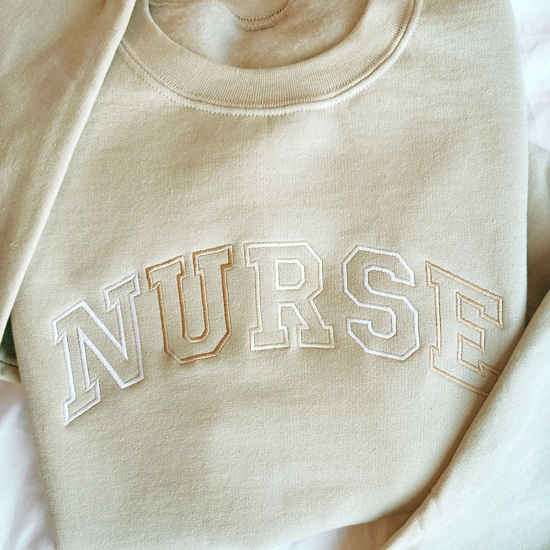 Neutral Embroidered Nurse Athletic Block Gemma Sweatshirt Nurse Pullover Sweatshirt Gift For Grad New Nurse Gift Nurse T Shirt 1717821543555.jpg