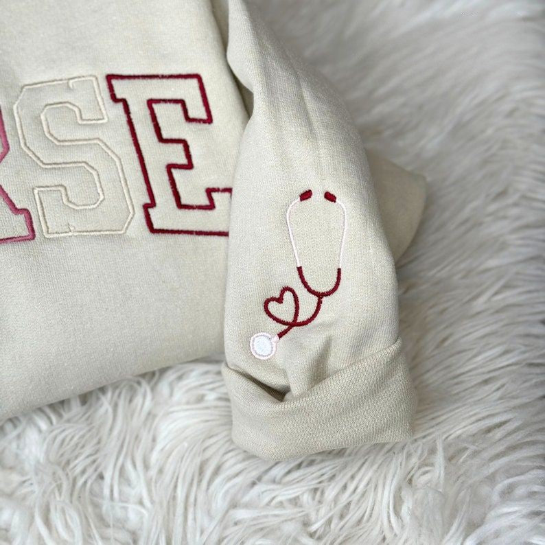 Embroidered Nurse Athletic Block Gemma Sweatshirt  Nurse Pullover Sweatshirt  Gift For Grad  New Nurse Gift  Nurse Crewneck Sweatshirt 1720688403147.jpg
