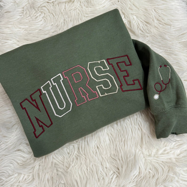 Embroidered Nurse Athletic Block Gemma Sweatshirt  Nurse Pullover Sweatshirt  Gift For Grad  New Nurse Gift  Nurse Crewneck Sweatshirt 1720688403266.jpg