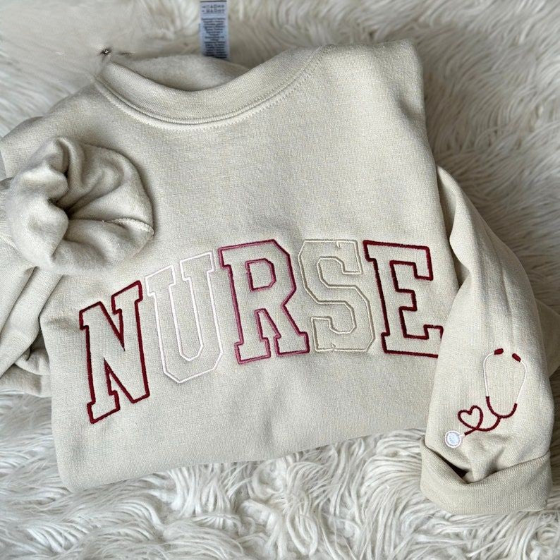 Embroidered Nurse Athletic Block Gemma Sweatshirt  Nurse Pullover Sweatshirt  Gift For Grad  New Nurse Gift  Nurse Crewneck Sweatshirt 1720688403309.jpg