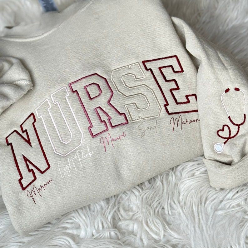 Embroidered Nurse Athletic Block Gemma Sweatshirt  Nurse Pullover Sweatshirt  Gift For Grad  New Nurse Gift  Nurse Crewneck Sweatshirt 1720688403326.jpg