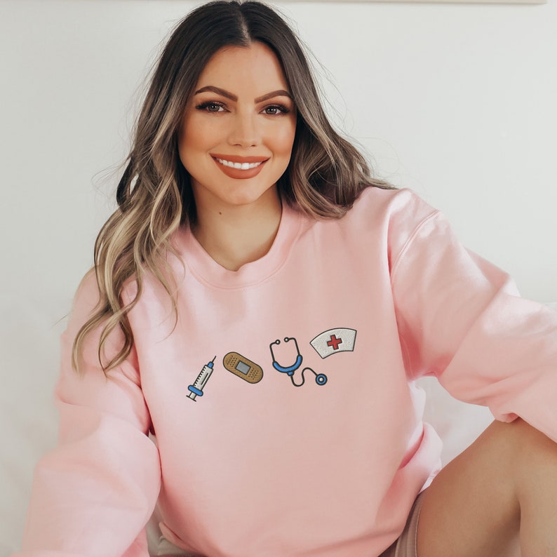 Nurse Sweatshirt Embroidered Gift For Nurse Day Nurse Crewneck Nursing Student Gifts Nurse Grad Student Shirt Nurse Week Gifts Nurse Day 1720688935961.jpg