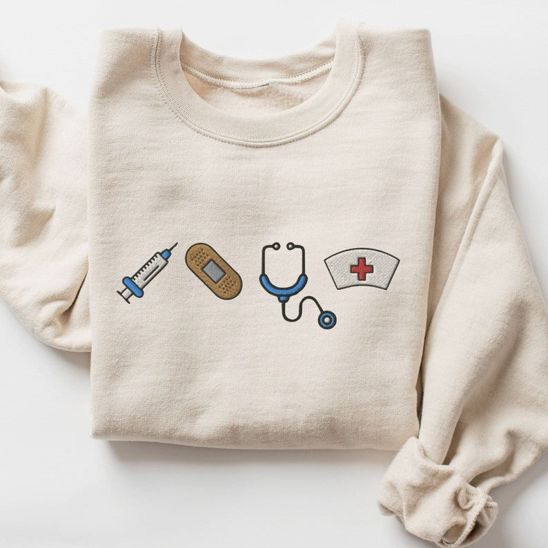 Nurse Sweatshirt Embroidered Gift For Nurse Day Nurse Crewneck Nursing Student Gifts Nurse Grad Student Shirt Nurse Week Gifts Nurse Day 1720688936545.jpg