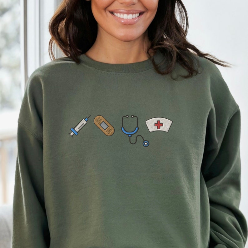 Nurse Sweatshirt Embroidered Gift For Nurse Day Nurse Crewneck Nursing Student Gifts Nurse Grad Student Shirt Nurse Week Gifts Nurse Day 1720688936556.jpg