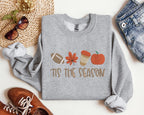 Embroidered Fall Sweatshirt Fall Season Shirt Fall Football Sweatshirt Fall Sweater Embroidered Tis The Season Sweatshirt 1721720231372.jpg