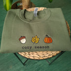 Fall Embroidered Sweatshirt Cozy Season Sweatshirt Fall Sweatshirt Autumn Sweatshirt Gifts For Autumn Halloween Fall Sweatshirt 1722392795670.jpg
