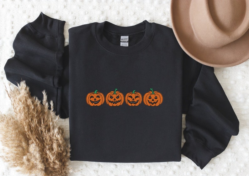 Embroidered Pumpkin Sweatshirt Embroidered Fall Sweatshirtjack O Lantern Sweatshirt Halloween Embroidered Sweatshirt Spooky Season 1722397350859.jpg