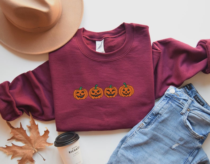 Embroidered Pumpkin Sweatshirt Embroidered Fall Sweatshirtjack O Lantern Sweatshirt Halloween Embroidered Sweatshirt Spooky Season 1722397350867.jpg