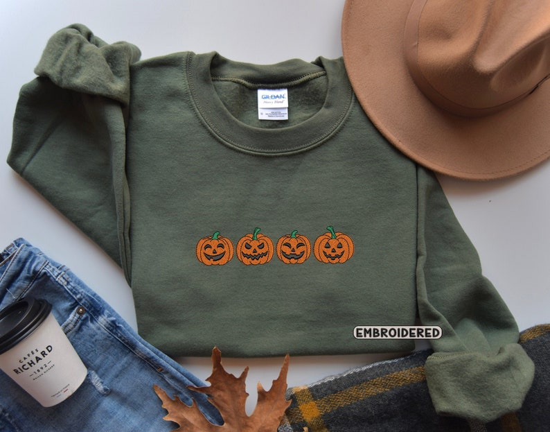 Embroidered Pumpkin Sweatshirt Embroidered Fall Sweatshirtjack O Lantern Sweatshirt Halloween Embroidered Sweatshirt Spooky Season 1722397350914.jpg