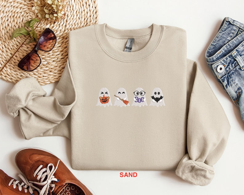 Embroidered Cute Ghost Sweatshirt Embroidered Halloween Shirt Halloween Ghost Sweatshirt Cute Halloween Shirt Halloween Cute Ghost Shirt 1722650703287.jpg