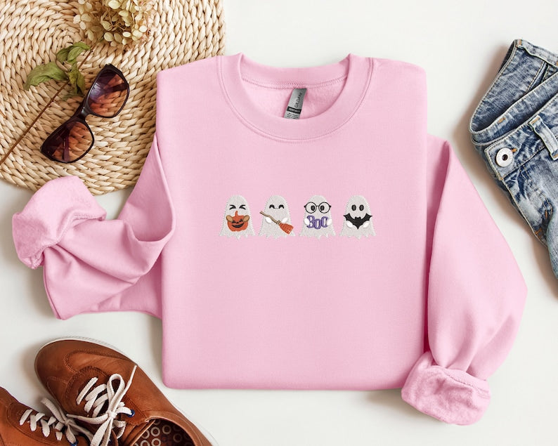Embroidered Cute Ghost Sweatshirt Embroidered Halloween Shirt Halloween Ghost Sweatshirt Cute Halloween Shirt Halloween Cute Ghost Shirt 1722650703301.jpg