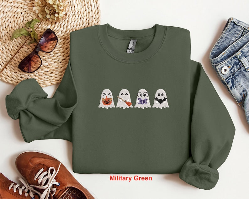 Embroidered Cute Ghost Sweatshirt Embroidered Halloween Shirt Halloween Ghost Sweatshirt Cute Halloween Shirt Halloween Cute Ghost Shirt 1722650703356.jpg