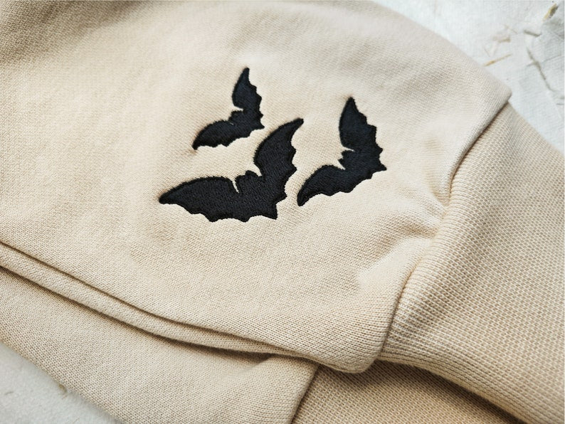 Ghost Embroidered Sweatshirt Little Ghost Bat Shirt Halloween Sweatshirt Halloween Embroidered Sweatshirt Ghost Sweatshirtspooky Season 1722911587871.jpg