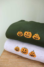 Pumpkin Face Embroidered Sweatshirt Halloween Autumn Clothing Embroidery Fall Sweater Eco Jumper Unisex Halloween Costume Pumpkins 1722916689398.jpg