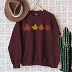 Autumn Leaves Embroidered Sweatshirt Fall Crewneck Sweater Thanksgiving Pullover Fall Season Jumper Fall Breeze Autumn Sweater Gift 1722917007378.jpg
