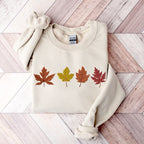 Autumn Leaves Embroidered Sweatshirt Fall Crewneck Sweater Thanksgiving Pullover Fall Season Jumper Fall Breeze Autumn Sweater Gift 1722917007438.jpg