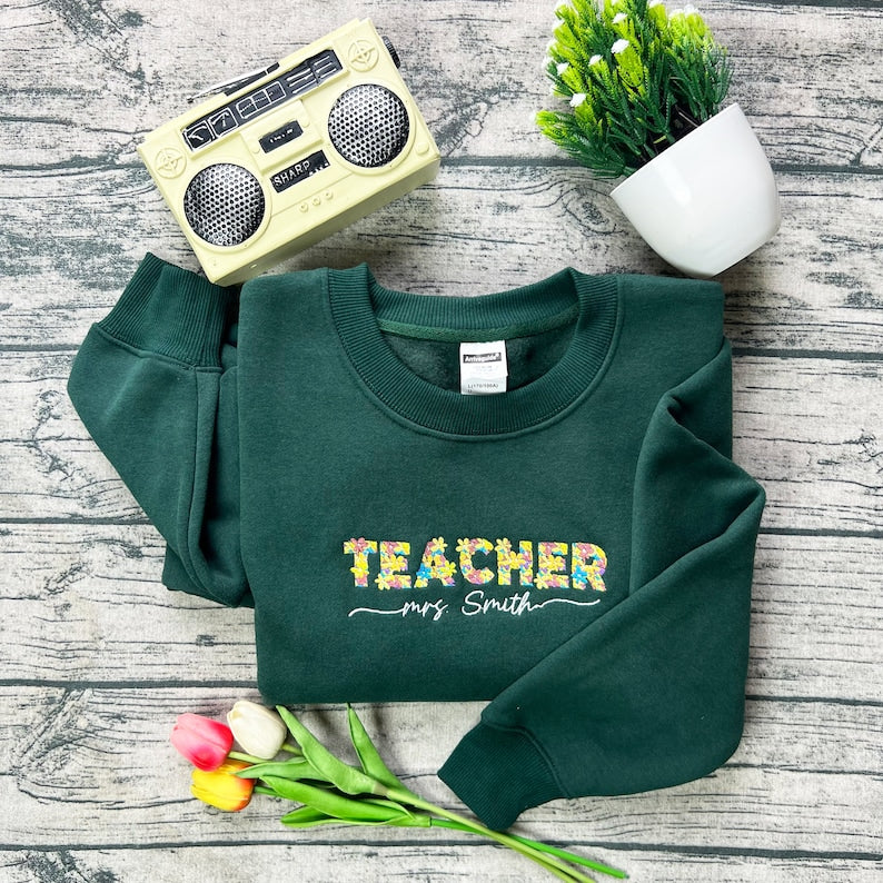 Embroidered Teacher Sweatshirt Personalized Teacher Gift Gift For Tutor Back To School Shirts Gift For Teacher Gift For Her 1723607960496.jpg