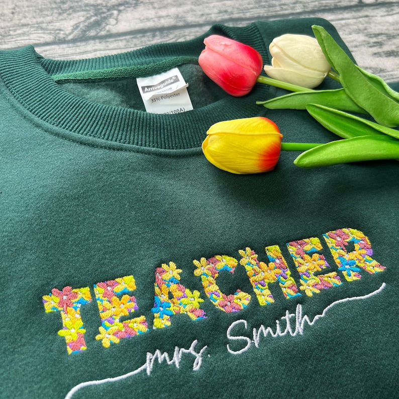 Embroidered Teacher Sweatshirt Personalized Teacher Gift Gift For Tutor Back To School Shirts Gift For Teacher Gift For Her 1723607960503.jpg