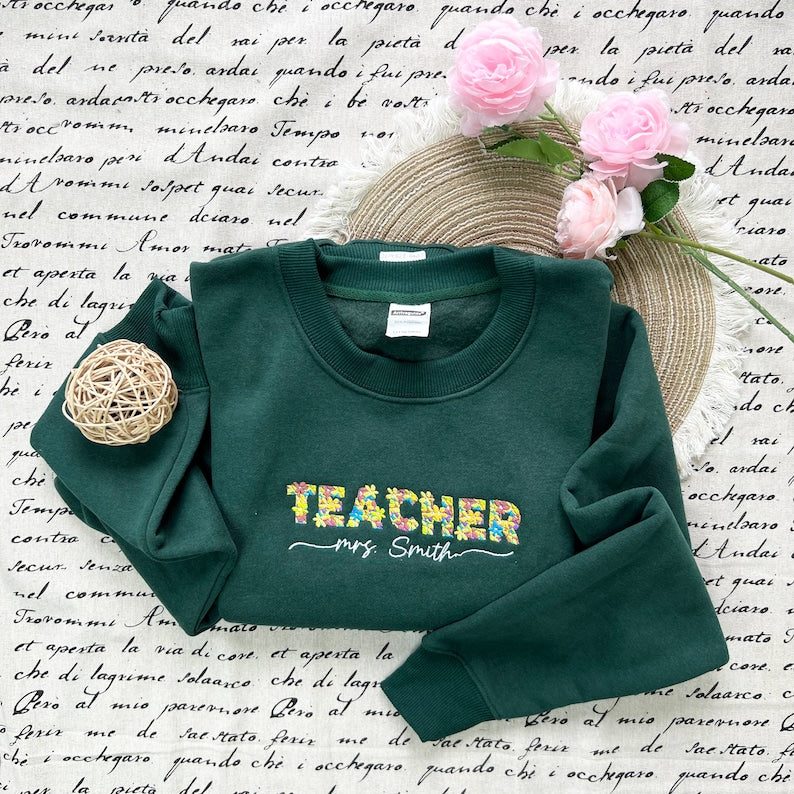 Embroidered Teacher Sweatshirt Personalized Teacher Gift Gift For Tutor Back To School Shirts Gift For Teacher Gift For Her 1723607960554.jpg
