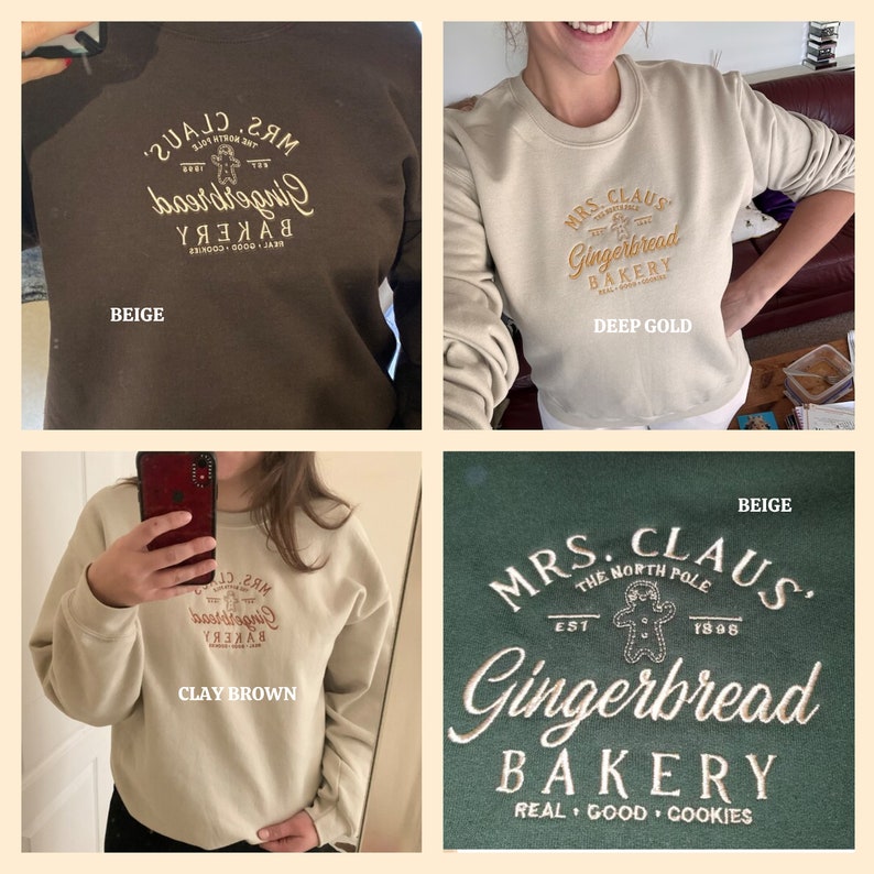 Mrs Clause Gingerbread Christmas Embroidered Sweatshirt Christmas Sweatshirt Funny Christmas Xmas Gift Womens Sweater Retro Christmas 1725070838814.jpg